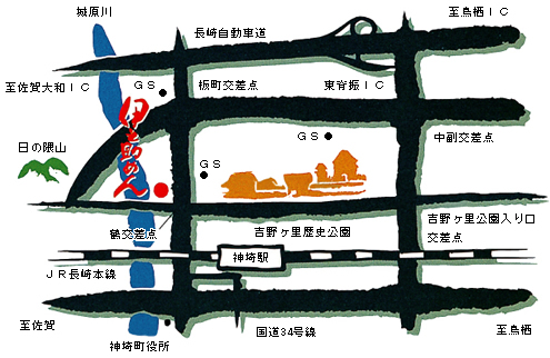 神埼駅の北　吉野ヶ里公園の西　鶴交差点